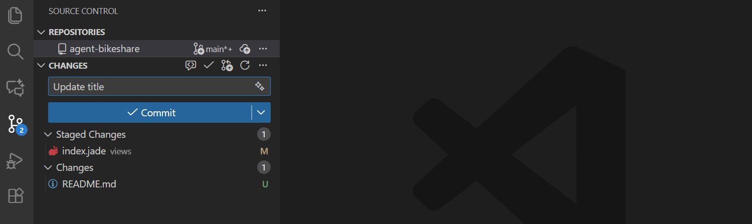 Commit button in Source Control