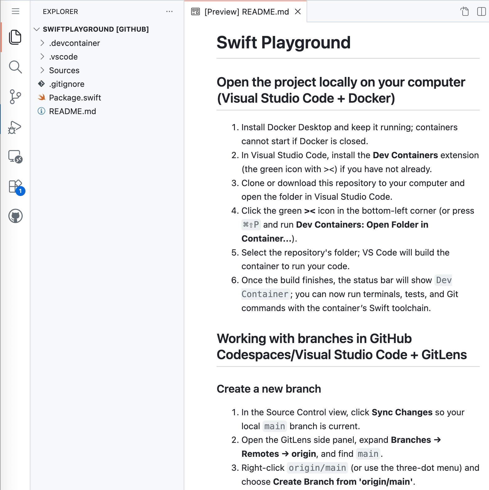 GitHub Codespace ready